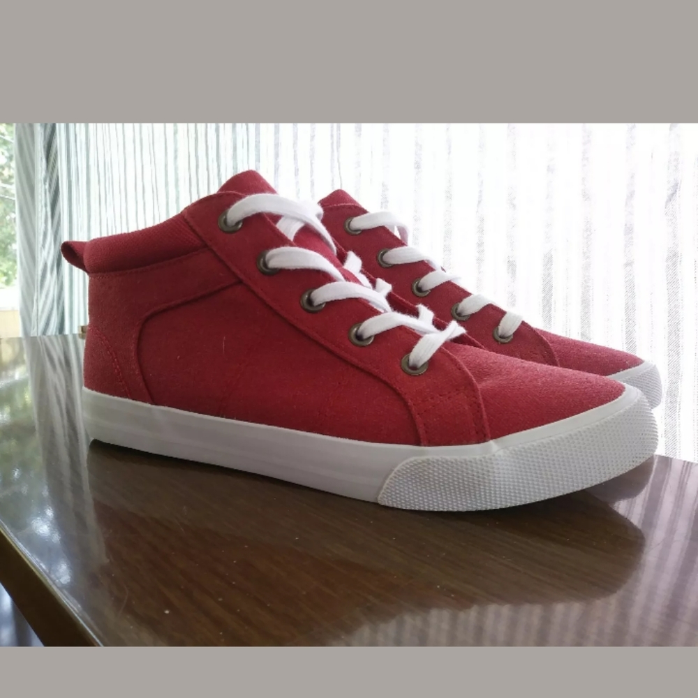 cat and jack boy's gladden high top sneakers red 5